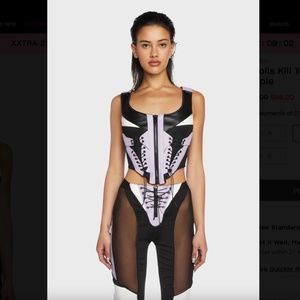 NAMILIA - Techno Lacing Corset Top, Purple